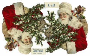 Julekort, der forestiller julemanden af German School