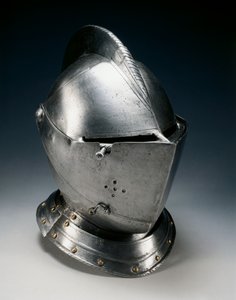Tæt hjelm til marken, c.1550-70 (stål, jern, læder og messing) af German School
