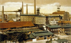 Concordia kulmine, Oberhausen, Tyskland (farvegravering) af German School