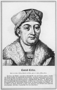 Conrad Celtes (gravering) af German School