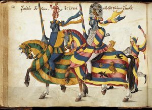 Deltagere udstyret til en turnering, ca. 1640 (pen og blæk, akvarel og vaske) af German School