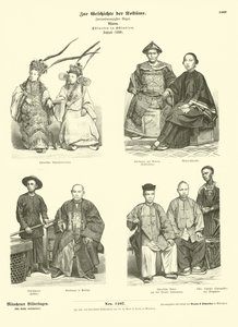 Costume of Chinese people of the East Indies, 1880  af German School