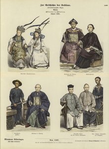 Costume of Chinese people of the East Indies, 1880  af German School