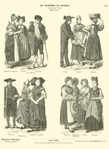 Costumes from Alsace, 19th Century  af German School