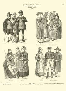 Costumes from Baden, Germany, 19th Century  af German School