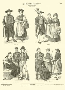 Costumes of Baden, Germany, 19th Century  af German School