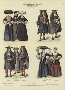 Costumes of Strasbourg, 17th Century  af German School