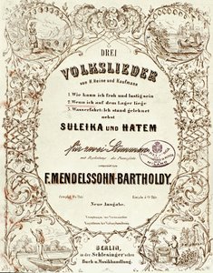 Cover af partituret til Drei Volkslieder af Felix Mendelssohn af German School