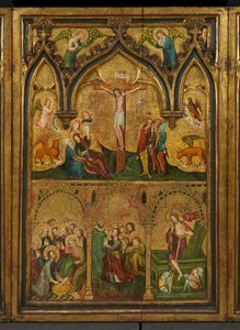 Korsfæstelsestriptykon (tidligere kendt som Estouteville Triptykon) (centralt panel), ca. 1374 (tempera på panel) af German School