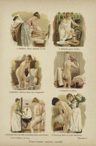 Kurativ brug af vand (farve litho) af German School