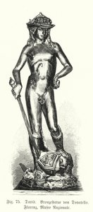 David, bronzestatue af Donatello (gravering) af German School