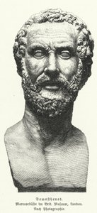 Demosthenes, oldgræsk statsmand og taler (litho) af German School