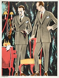 Der Arbiter, outfits af Fasskessel & Muntmann, fra Styl, pub.1922 (pochoir print) af German School