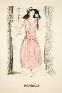 Der Besuch", te-kjole af Gunther, fra Styl, pub.1922 (pochoir print) af German School