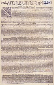 Beskrivelse af Palace of Nonesuch, englændere, deres udseende og skikke, måde at sælge fisk på i England og beskrivelse af læreordningen, 1598 (trykt papir) (se også 3 af German School