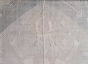 Detalje af en alterklæde med Kristus af Apokalypsen, anden halvdel af det 14. århundrede (linned) af German School