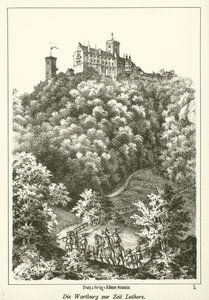 Wartburg på Luthers tid (gravering) af German School