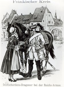 Drage af de teutoniske riddere i 1757 af German School