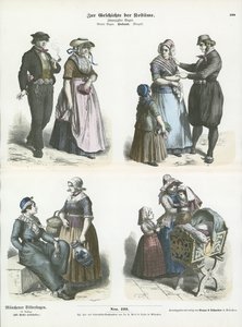 Dutch costumes, 19th Century  af German School