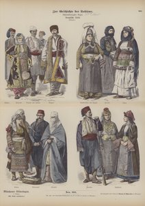 Østeuropæiske kostumer (farvet gravering) af German School