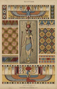 Egyptisk, maleri og plastik (farve litho) af German School