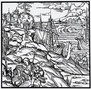 Gravering fra De re metallica (Om metallers natur), af Georg Pawer eller Georgius Agricola (1494-1555) af German School