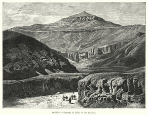 Indgang til Kongernes Dal, Egypten (litho) af German School