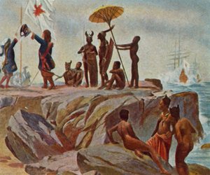 Etablering af kolonier på den afrikanske kyst. 1. januar 1683 (forbedret farvelitografi) af German School
