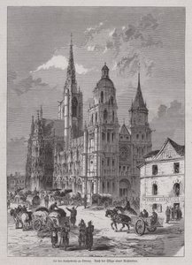 Evreux-katedralen, Normandiet, Frankrig (gravering) af German School