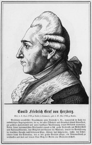 Ewald Friedrich Graf von Herzberg (gravering) af German School