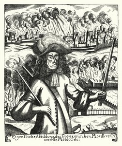 Ezechiel du Mas, Comte de Melac, fransk soldat (gravering) af German School