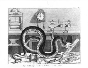 Fable of the Snake and the Files (gravering) (bw foto)