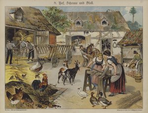 Farm (farve litho) af German School