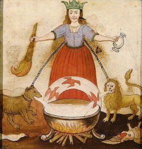 Skæbne, ca. 1605 (gouache på papir) af German School