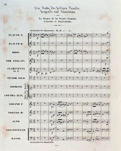 Første side af partituret til The Flight Into Egypt, op. 25, ouverture af Hector Berlioz af German School
