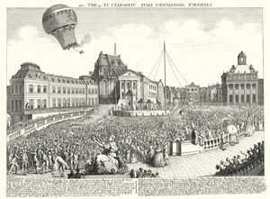 Montgolfier-brødrenes ballonflyvning i Versailles af German School