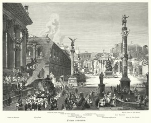 Forum Romanum, det gamle Rom (gravering) af German School