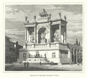 Fontæne af Alexander Severus, det gamle Rom (gravering) af German School