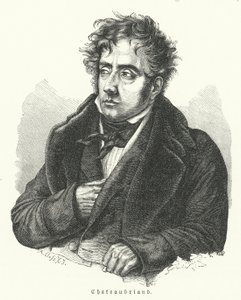 Francois-Rene de Chateaubriand, fransk romanforfatter, politiker, diplomat og historiker (litho) af German School