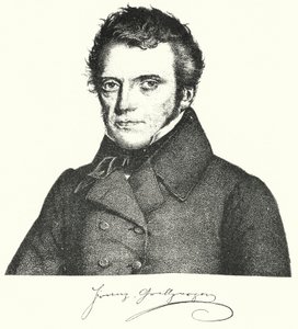 Franz Grillparzer, østrigsk dramatiker og digter (stik) af German School