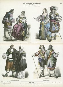French and Dutch costumes, early 17th Century  af German School
