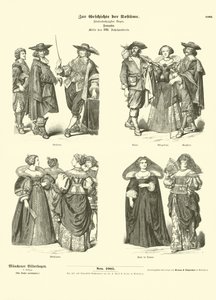 French costumes, mid 17th Century 