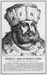 Frederik III, hertug og kurfyrste af Sachsen (stik) af German School