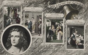 Friedrich Schiller (farve litho) af German School
