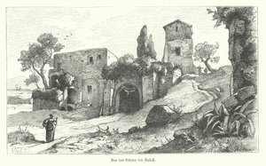 Gardens of Sallust, Rom (gravering) af German School
