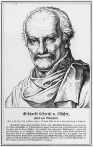 Gebhardt Lebrecht von Blucher, Prins af Wahlstadt (gravering) af German School