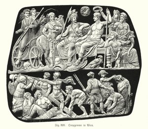 Gemma Augustea, gammel romersk onyx relief cameo graveret ædelsten (gravering) af German School