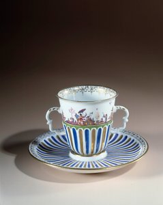 Tysk kunst: Krus med trembleuse-dekor i porcelæn fra Meissen. 1730. Paris, dekorativ kunst af German School