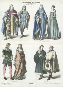 German costumes, 14th Century  af German School