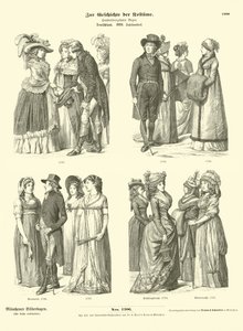 German costumes, late 18th Century  af German School